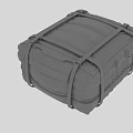 Gray Square Durable Outdoor Bag With Secure Tied Straps And Heavy Duty Material