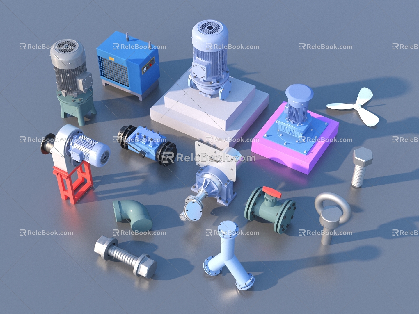 Hardware Engine Industrial Components 3d model