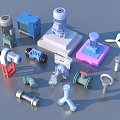 Hardware Engine Industrial Components 3d model