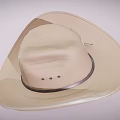Beige Wide Brim Hat With Gray Band And Side Accents For Casual Outdoor Wear