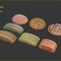Assorted Freshly Baked Bread With Different Shapes And Striped Patterns