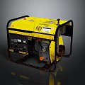 Yellow Portable Generator With Control Panel And Metal Handle For Industrial Use 3d model