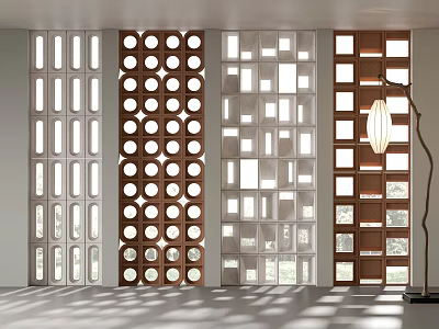 cement brick cement brick partition hollow brick partition tile 3d model