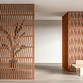 Modern partition cement brick red brick partition 3d model