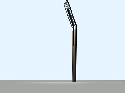 Modern Outdoor Light With Grid Shade And Metal Standing Pole For Exterior Illumination 3d model