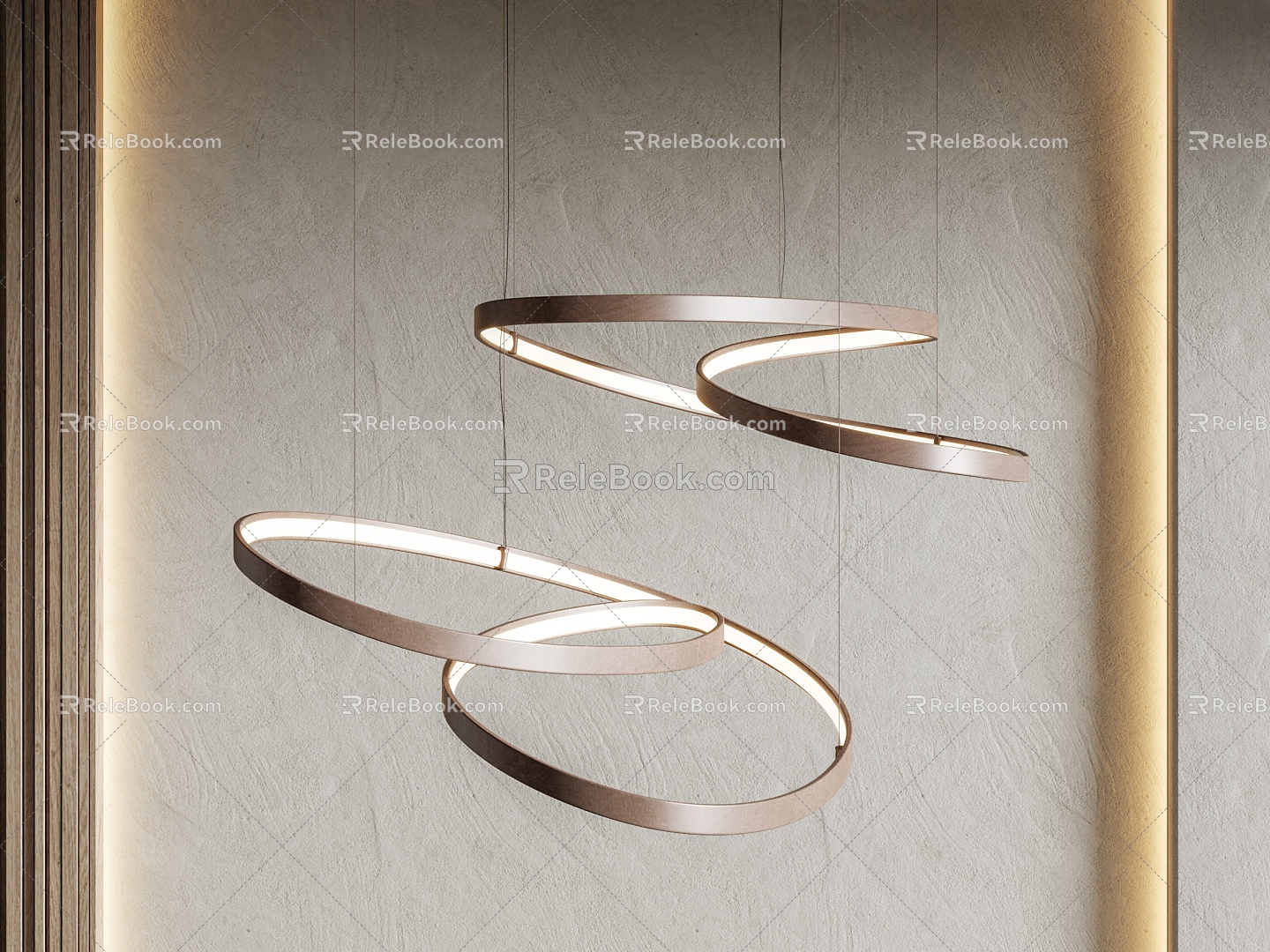 Cattelan modern chandelier metal chandelier ring chandelier 3d model