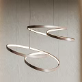 Modern Spiral Circular Ring Chandelier With Sleek Metallic Finish For Interior Decoration