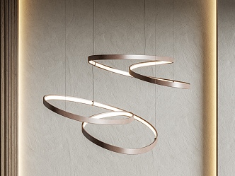 Cattelan modern chandelier metal chandelier ring chandelier 3d model