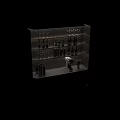 Elegant Modern Wine Cabinet With Glass Doors Wooden Storage And Wine Bottles