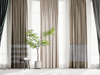 Modern Curtains 3d model