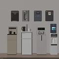 Contemporary Daily Use Electrical Appliances Featuring Water Dispensers Coffee Makers And Mini Refrigerators