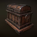 Vintage Wooden Chest With Metal Straps Rivets And Classic Design
