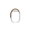 Outdoor Portable Light With White Round Body And Wooden Handle Design