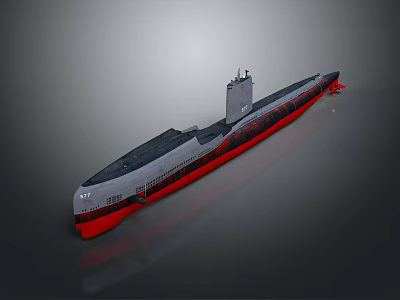 Modern Large Ship Model With Gray Hull Red Bottom And Superstructure Number 117 3d model