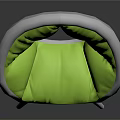 Round Design Chair With Green Cushion And White Hollow Center Frame