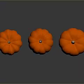 Three Vibrant Orange Pumpkins Fresh Ripe Food For Cooking And Baking