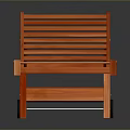 Orange Wooden Lounge Chair With Slatted Design And Wheels For Outdoor Use