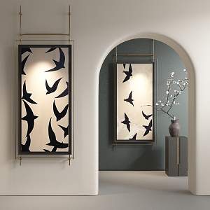 New Chinese abstract decorative painting 3d model