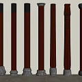 Chinese-style wooden column 3d model