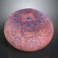 Traditional Geometric Dinnerware Set With Blue Orange Patterns And Round Ceramic Pieces
