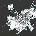 Futuristic Military Aircraft in Dark Green With Armored Details Multiple Wings And Weapon Systems