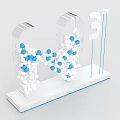 Photo Spot Transparent Letter M Number 31 With White Blue Balls White Base Blue Lines