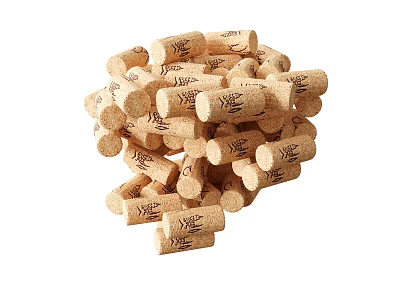 Decorative Ornament Set of Engraved Cork Stoppers for Home Decoration 3d model