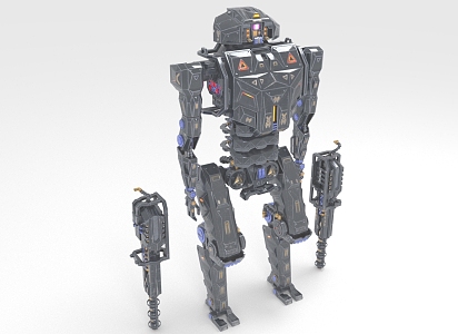 Sci-fi Robot Armed Mecha Firearms 3d model