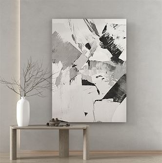 Quiet abstract painting decorative painting 3d model