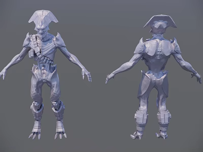 Armored Sci Fi Game and Movie Character With Helmet Design Full Body 3d model