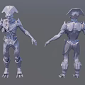 Armored Sci Fi Game and Movie Character With Helmet Design Full Body