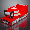 Red Flight Recorder Device With Warning Label And Metallic Components Design 3d model