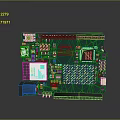 Green Electronic Circuit Board with Microchip USB Interface and Electronic Components