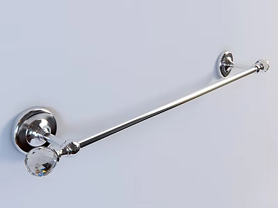 Elegant Silver Bathroom Towel Rack With Crystal Decoration Wall Mounted 3d model