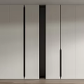 Modern Minimalist Wardrobe Design With Sleek White Panels And Black Vertical Handles
