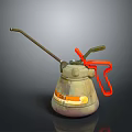 Vintage Industrial Metal Oil Can With Long Spout Orange Handle And Green Lever
