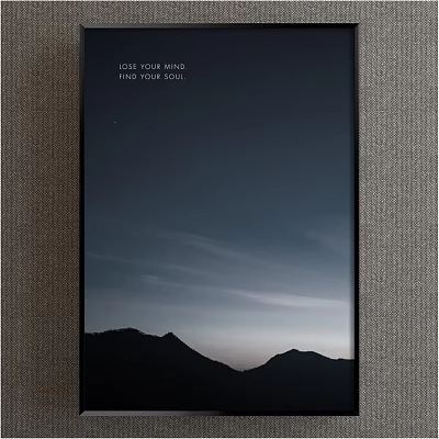 Soulful Mountain Silhouette Landscape With Serene Sky And Clouds At Dusk 3d model