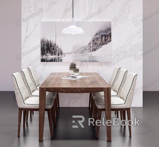 Modern Dining Table and Chair Combination model