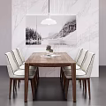 Modern Dining Table and Chair Combination 3d model