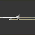Shiny Brass Trombone With Long Slide And Reflective Surface On Dark Background