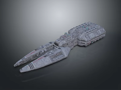 Intricate Sci-Fi Spaceship Design with Crew Characters and Alien Creatures 3d model