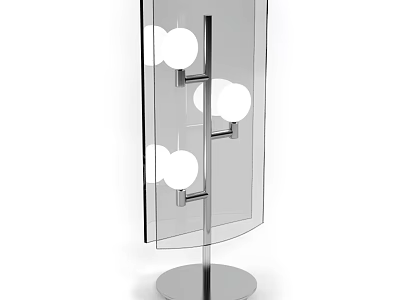 Modern Floor Lamp With White Spherical Bulbs And Transparent Panel Design 3d model