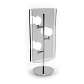 Modern Floor Lamp With White Spherical Bulbs And Transparent Panel Design