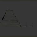 Ancient Pyramid Structure With Tiered Steps Roofed Top Platform And Surrounding Stone Columns