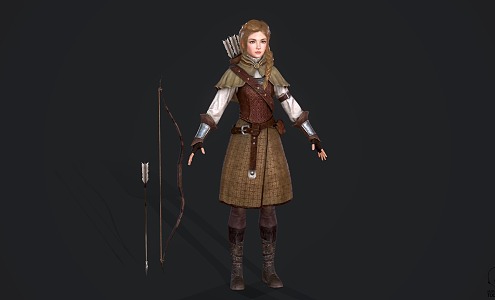 Movie and TV Role Game Role Warrior Girl 3d model