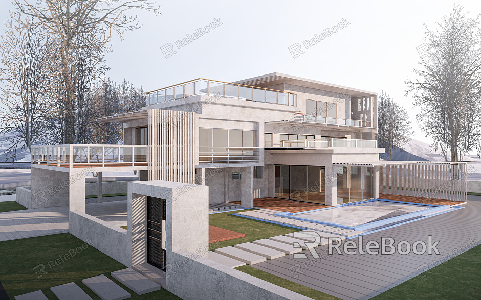 Modern Single-family Villa Homestay Building Country Homestay Hotel Resort Hotel Villa Building model