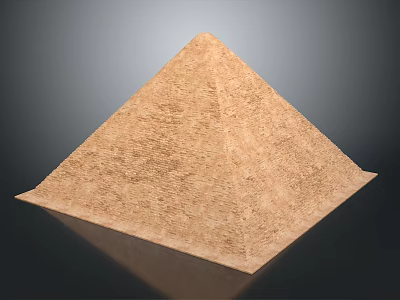 Ancient Brown Pyramid Structure With Textured Surface And Dark Background Reflection 3d model