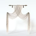 Elegant Light Colored Sheer Curtains With Decorative Rod And Metal Hardware
