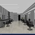 Modern Beauty Hair Salon Interior Design With Styling Chairs Mirrors And Plants