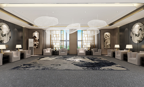 New Chinese Reception Room 3d model